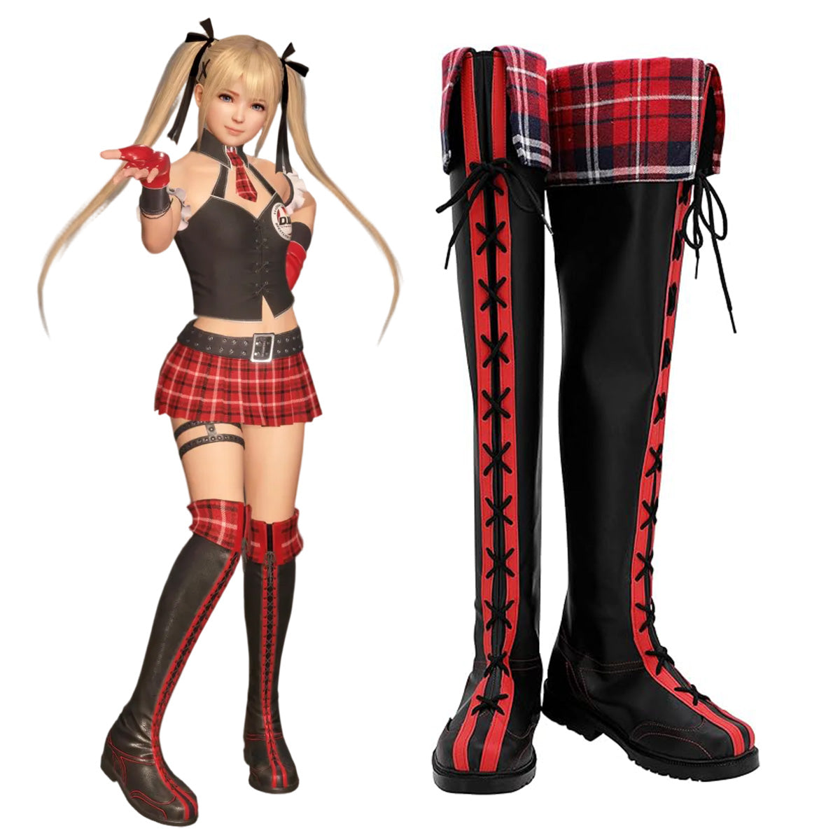 Dead Or Alive 6 Marie Rose Black Red Shoes Cosplay Boots Shoes/Boots - Tophatter Daily Deals