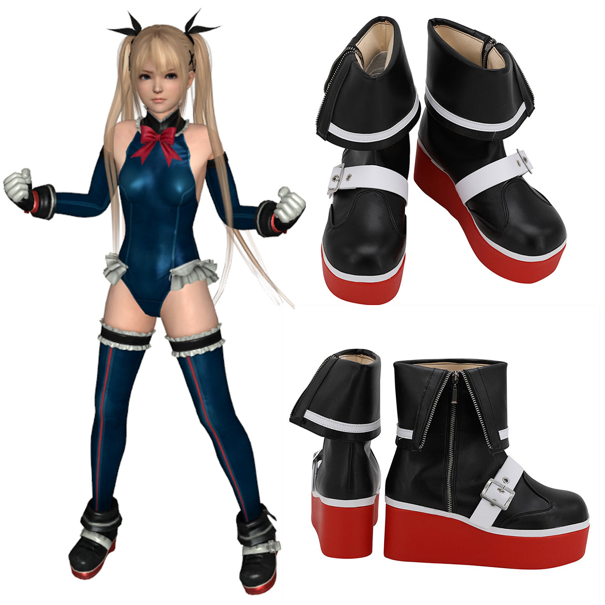 Dead Or Alive 6 Marie Rose Jumpsuit Black Cosplay Shoes Shoes/Boots - Tophatter Daily Deals