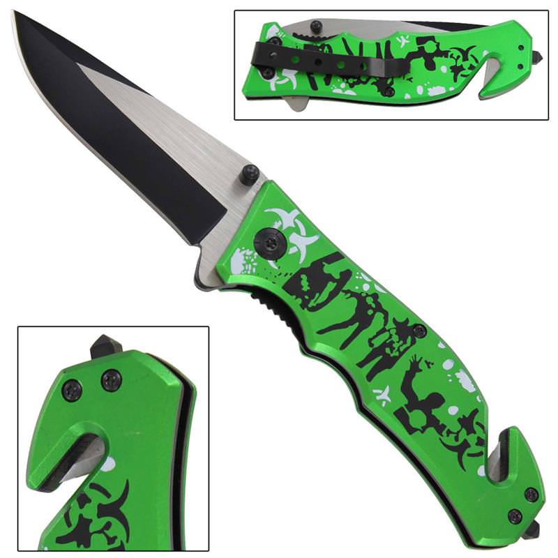 Dead of Night Infectious Zombie Spring Assisted Knife - TOPHATTER'S ARMORY DEALS Collectible Weapons - Tophatter Daily Deals