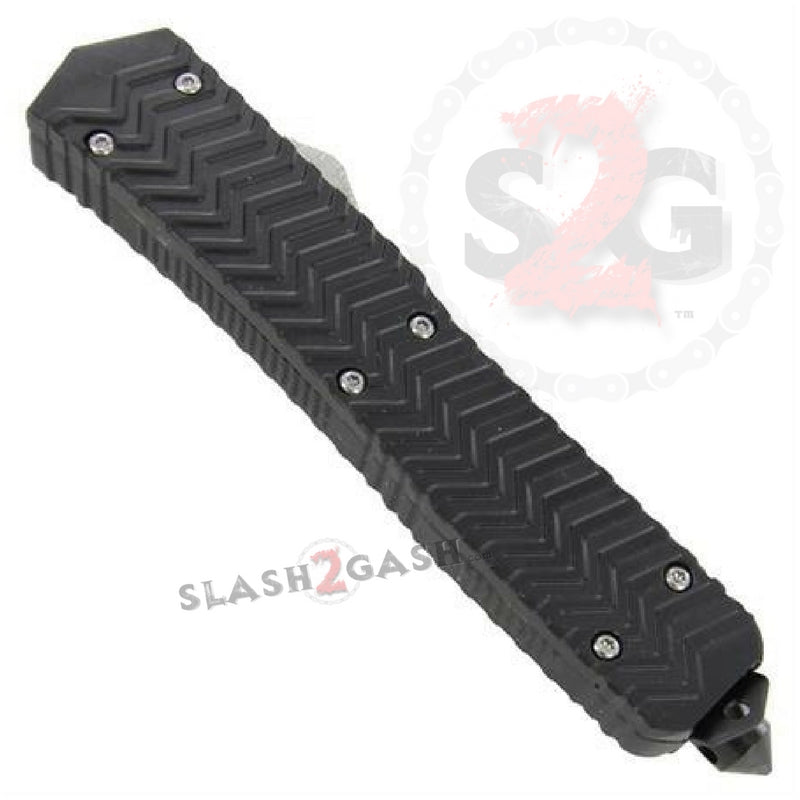 Deadly Vow OTF Dual Action Automatic Knife Black 2 Tone Double Edge Knife-OTF - Tophatter Daily Deals