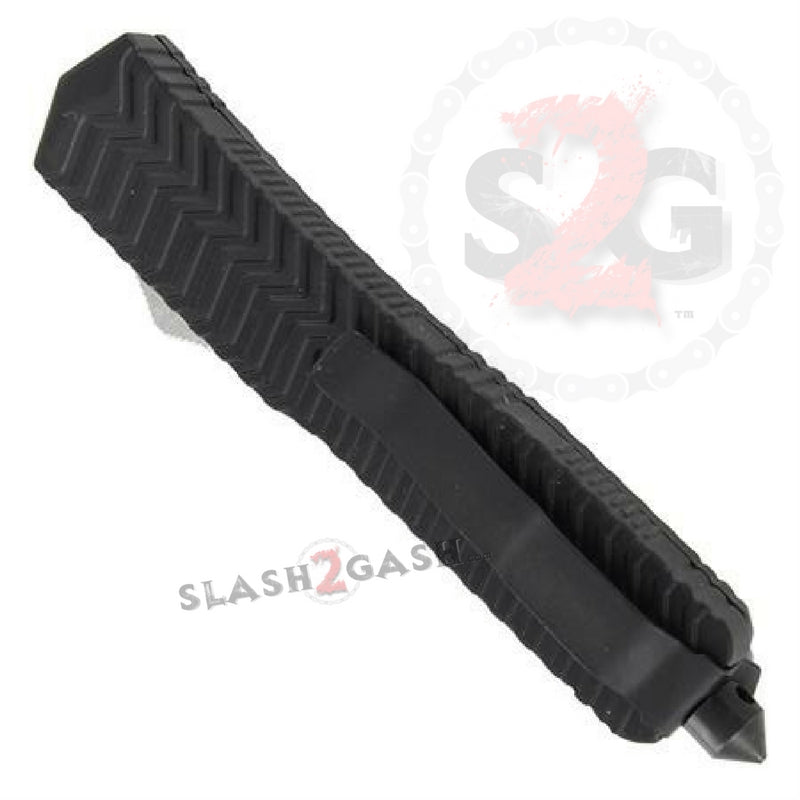 Deadly Vow OTF Dual Action Automatic Knife Black 2 Tone Double Edge Knife-OTF - Tophatter Daily Deals
