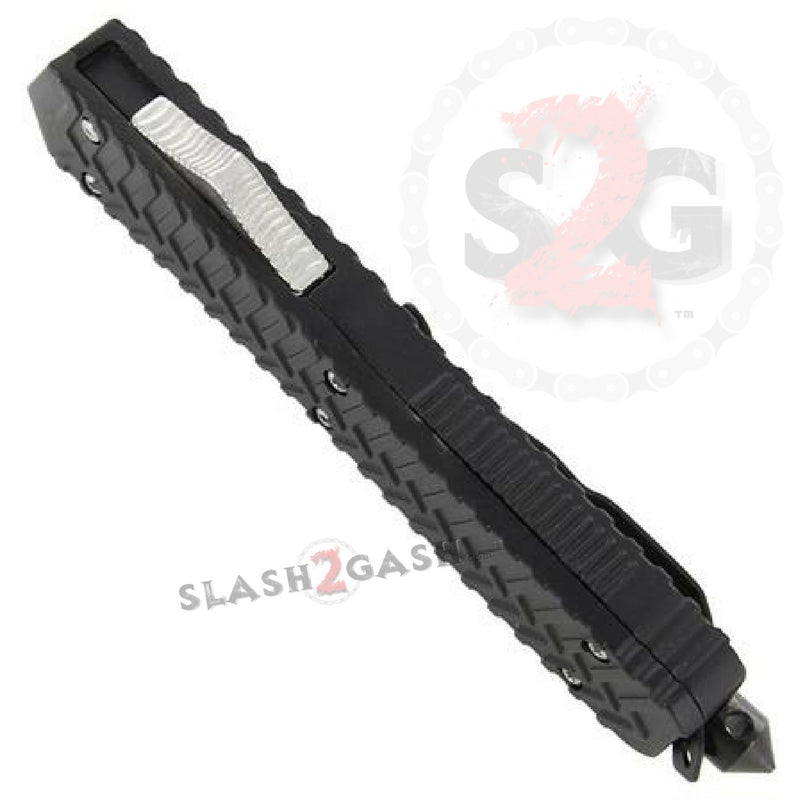 Deadly Vow OTF Dual Action Automatic Knife Black 2 Tone Double Edge Knife-OTF - Tophatter Daily Deals