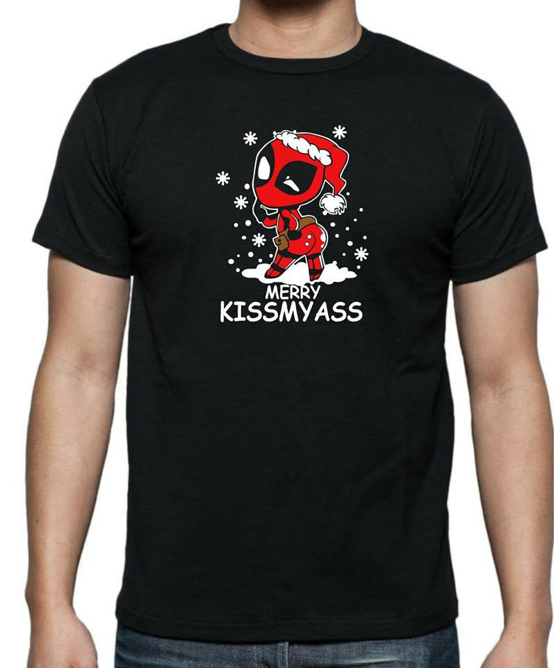 Deadpool - Merry Kissmyass T-Shirt - Tophatter Daily Deals