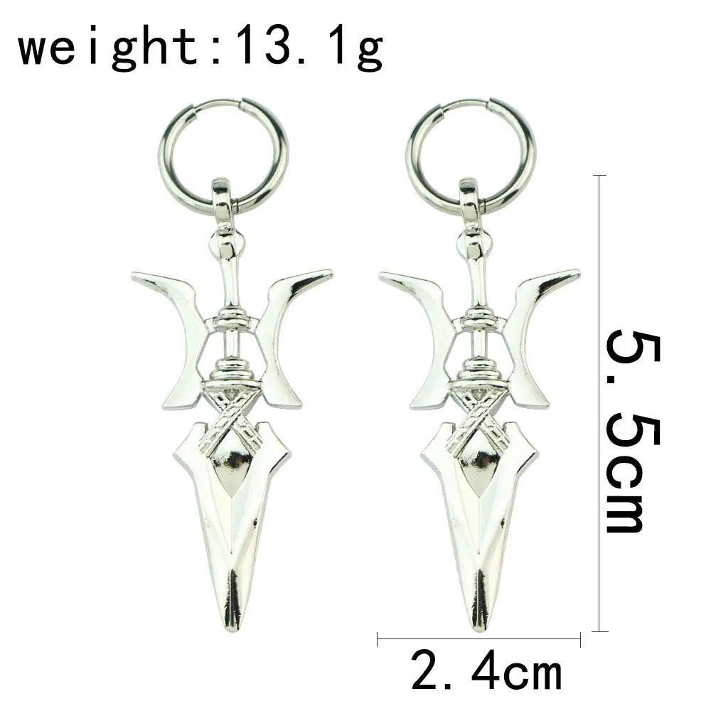 Death Note Misa Amane Cosplay Earring Halberd Drop Earrings for Girl Halloween Goth Cross Ear Clips Ear Cuffs Fashion Gift - Tophatter Daily Deals