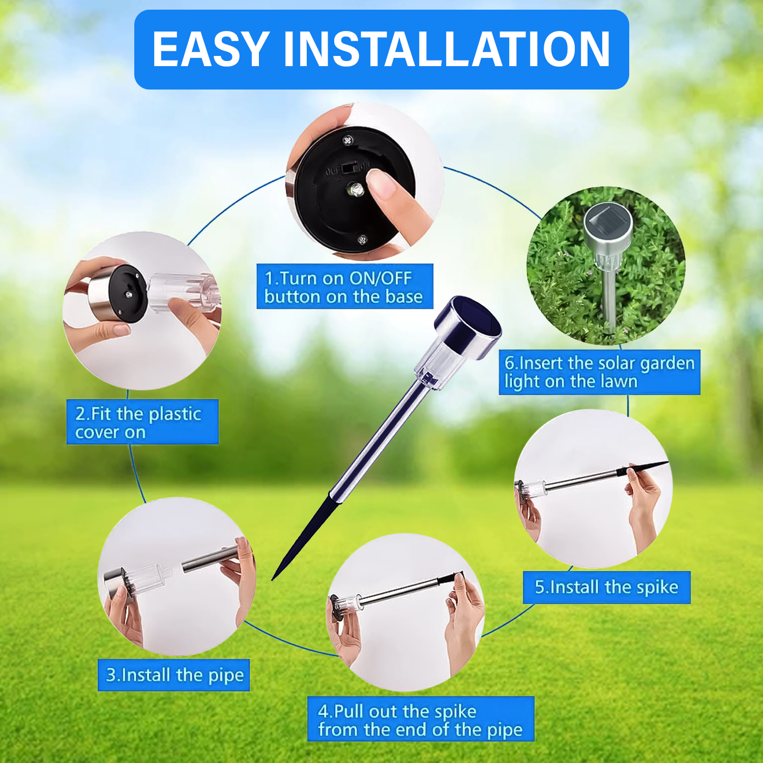 Solar Powered Garden Stake Lights – 10pcs Outdoor LED Pathway Lights for Yard, Lawn & Flower Beds Garden Lighting Accessories - Tophatter Daily Deals