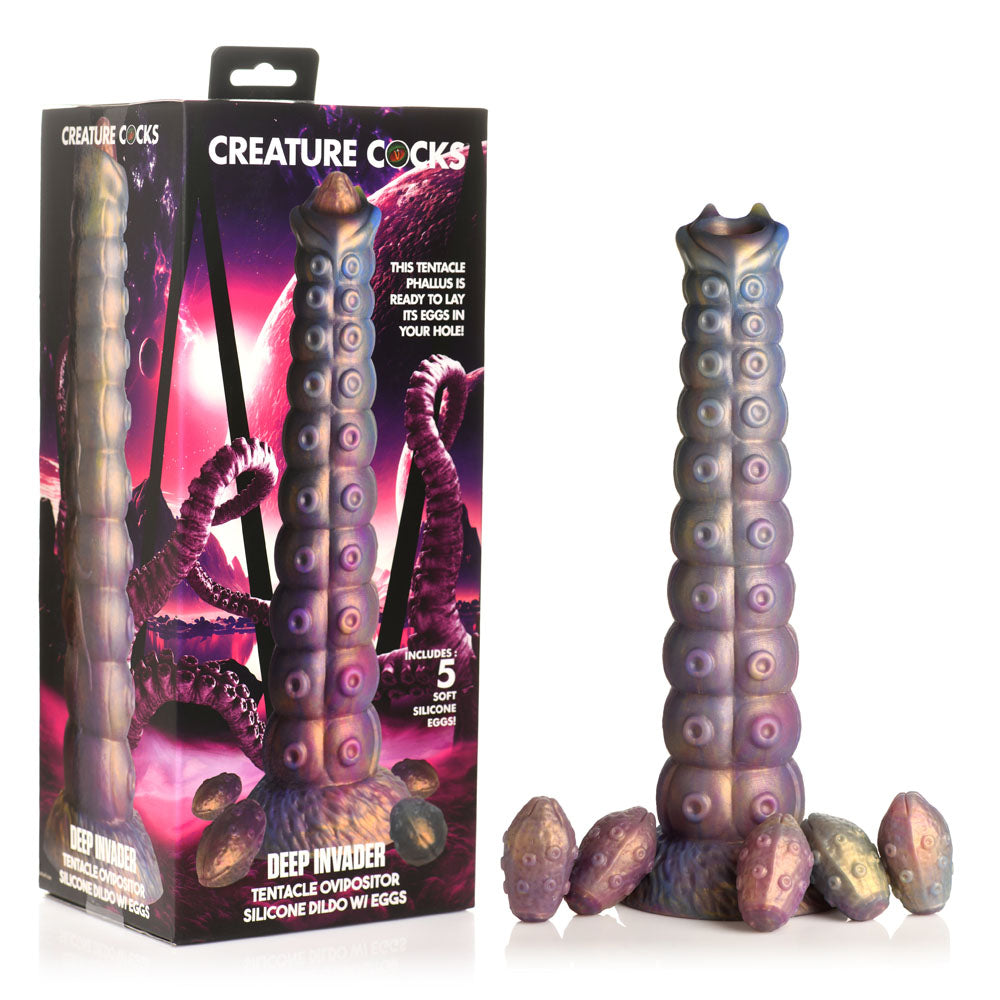 Deep Invader Tentacle Ovipositor (Colored) – Textured Silicone Dildo with Eggs 9 inch > Dildos > Fantasy - Tophatter Daily Deals