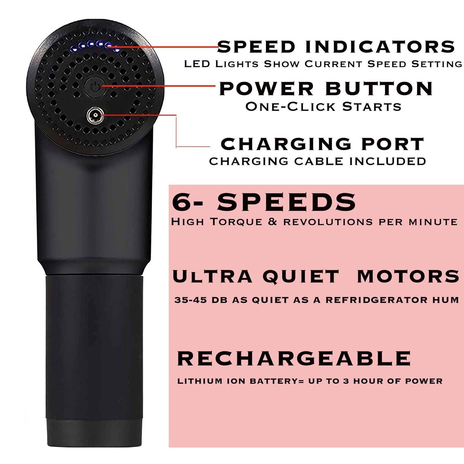 Deep Tissue Massage Gun - Powerful 30 Speeds Percussion Muscle Massager, 2400mah Electric Handheld Muscle Massager Gun, Portable Fascia Gun Personal Care - Tophatter Daily Deals