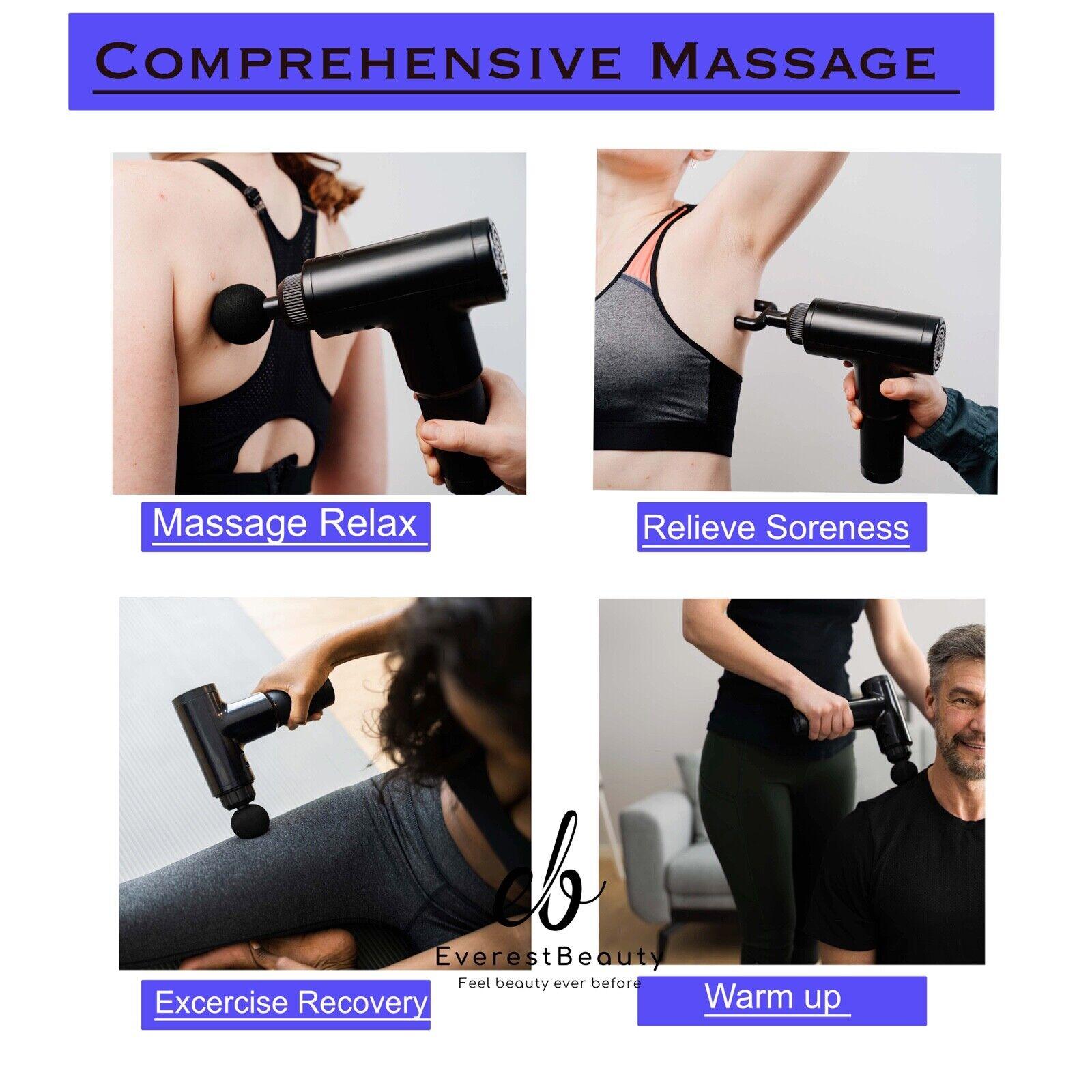 Deep Tissue Massage Gun - Powerful 30 Speeds Percussion Muscle Massager, 2400mah Electric Handheld Muscle Massager Gun, Portable Fascia Gun Personal Care - Tophatter Daily Deals