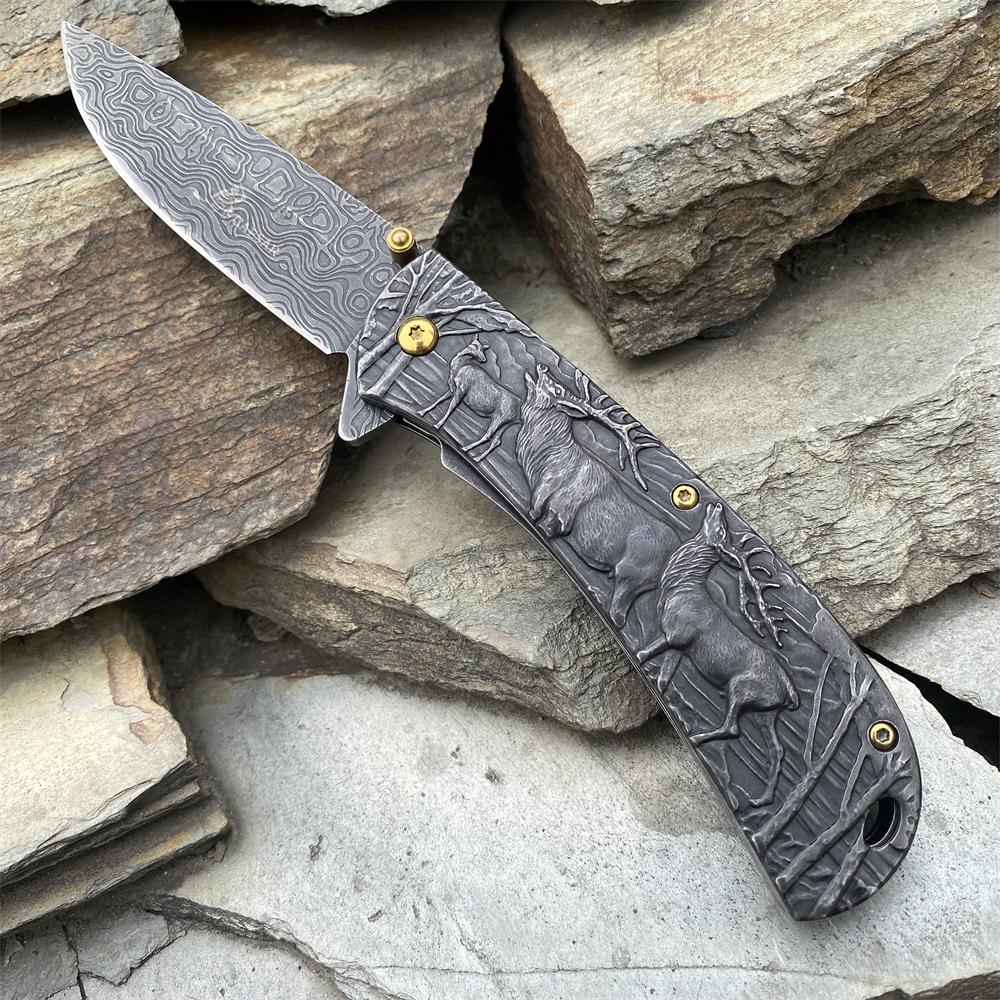 Fantastic Deer Family Folding Knife Deer Family Knife - Tophatter Daily Deals