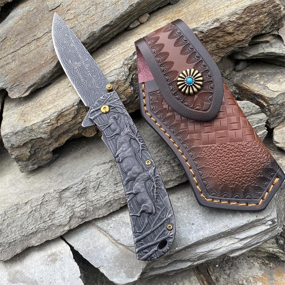 Fantastic Deer Family Folding Knife Knife & Case - Tophatter Daily Deals