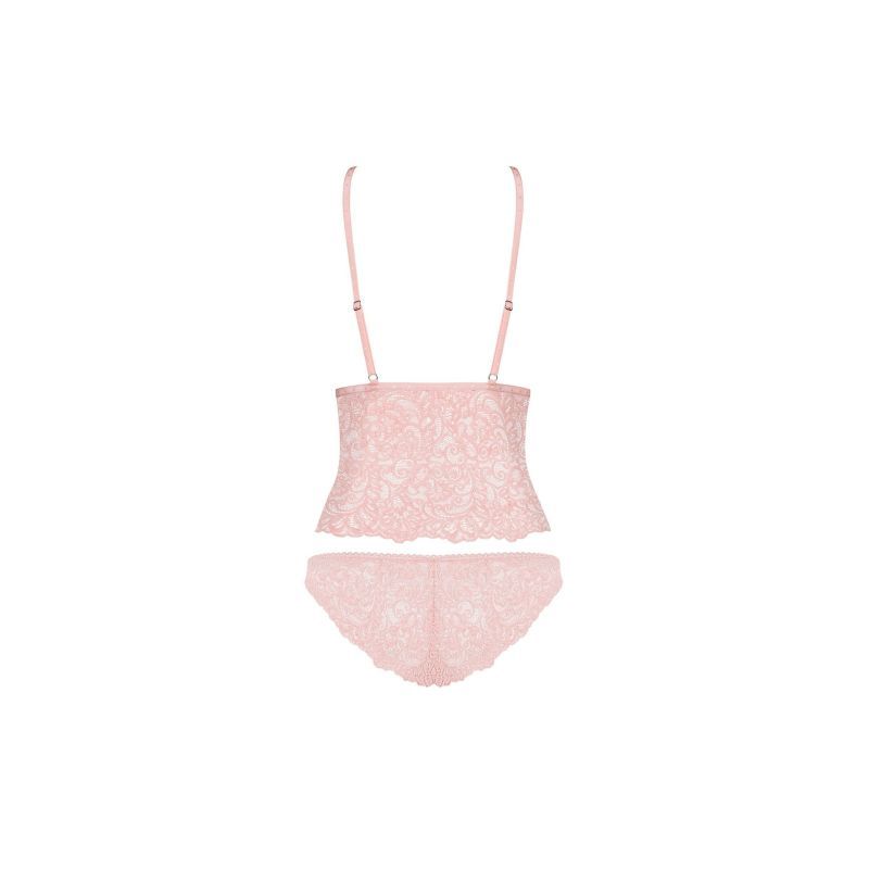 Delicanta Pink Lace Top and Panties Set for Sensual Comfort > Clothes > Bra Sets - Tophatter Daily Deals