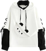 Delle Donne Kawaii Anime Orso Anime Top Falso in Due Pezzi Con Cappuccio Teen Girls Harajuku Style Pullover Felpa - Tophatter Daily Deals