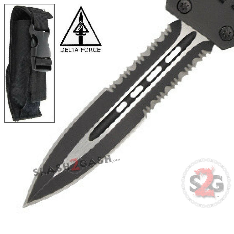 S2G Tactical Commando D/A OTF Automatic Knife Black - Dagger Serrated Knife-OTF - Tophatter Daily Deals