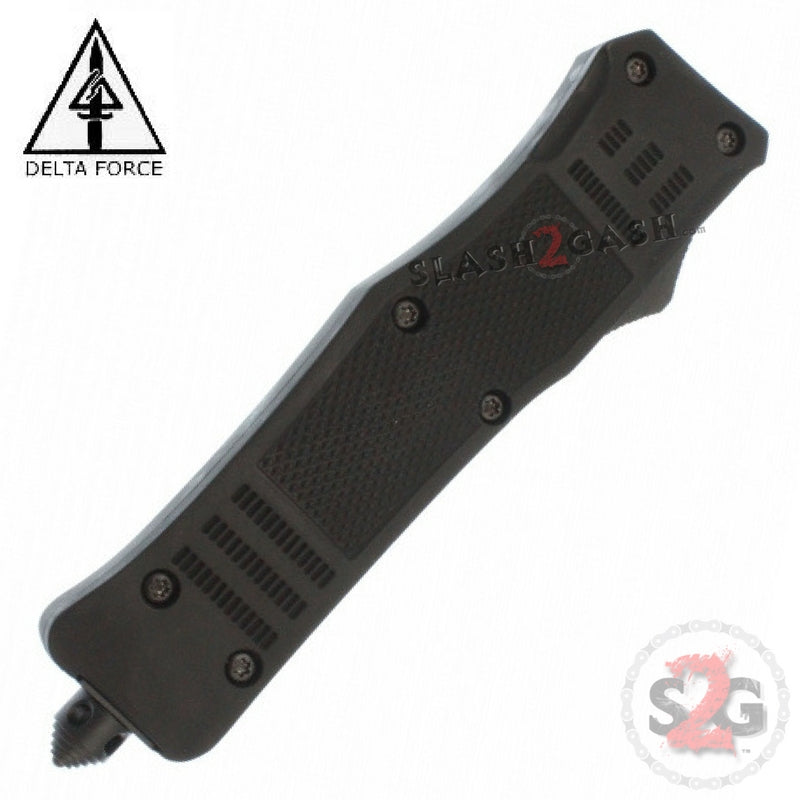 Delta Force Commando D/A OTF Automatic Knife Black - Dagger Silver Knife-OTF - Tophatter Daily Deals