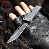 Delta Force OTF Knife Small 7" Grey Commando - Black D2 Single Edge Single Edge Drop Point Knife-OTF - Tophatter Daily Deals
