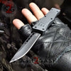 Grey Commando OTF Knife Small 7" Delta Force Switchblade - Black D2 Single Edge Knife-OTF - Tophatter Daily Deals