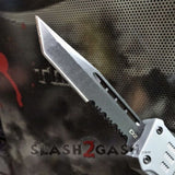 Delta Force OTF Knife Small 7" Grey Commando - Black D2 Tanto Ser Knife-OTF - Tophatter Daily Deals