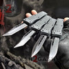 Grey Commando OTF Knife Small 7" Delta Force Switchblade - Black D2 Knife-OTF - Tophatter Daily Deals
