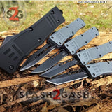 Grey Commando OTF Knife Small 7" Delta Force Switchblade - Black D2 Knife-OTF - Tophatter Daily Deals