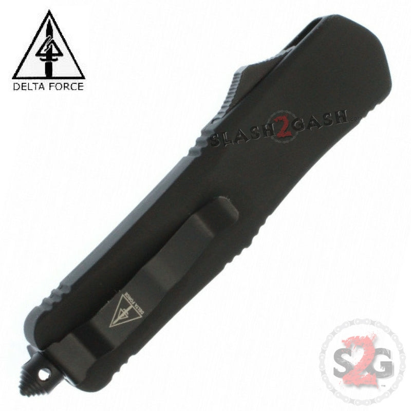 Delta Force OTF Recon D/A Black Tactical Automatic Knife - Tanto Serrated Knife-OTF - Tophatter Daily Deals