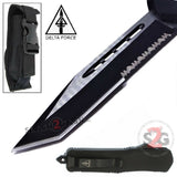 Delta Force OTF Recon D/A Black Tactical Automatic Knife - Tanto Serrated Tanto Serrated Knife-OTF - Tophatter Daily Deals