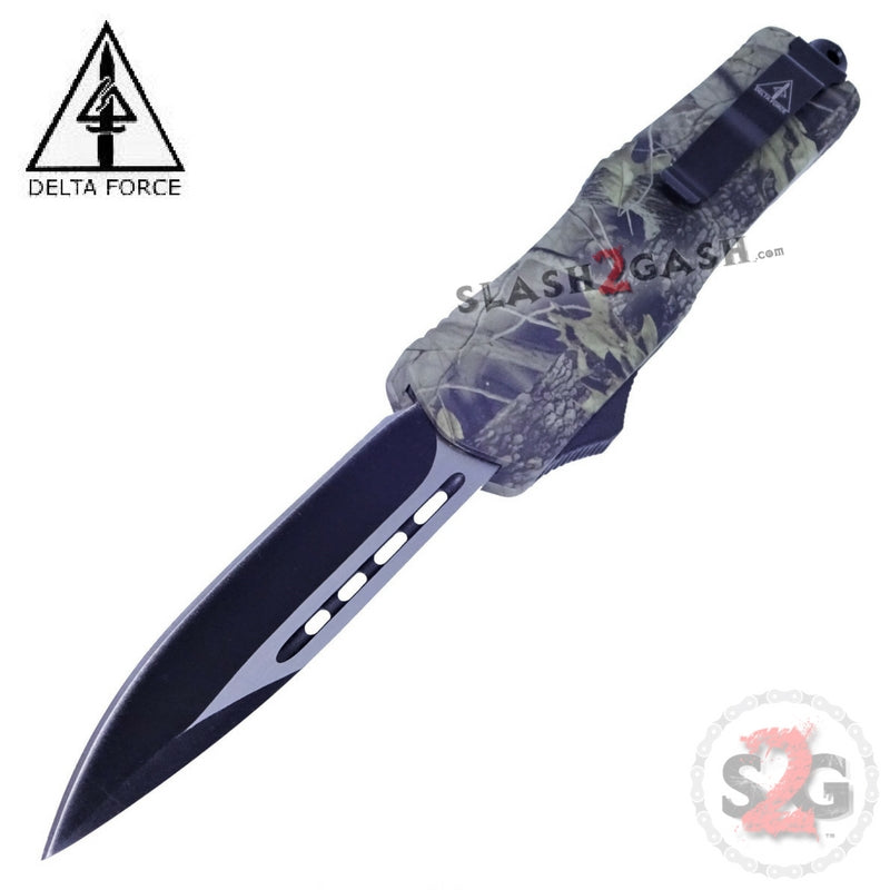 Delta Force OTF Recon D/A Real Tree Camo Automatic Knife - Single Edge Plain Knife-OTF - Tophatter Daily Deals
