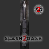 Delta Force OTF Black Fox D/A Tactical Automatic Knife Plain Double Edge Black Knife-OTF - Tophatter Daily Deals