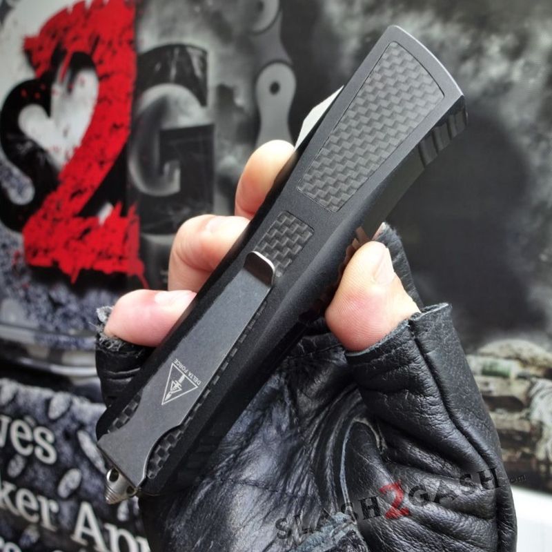 Dark Knight VG-10 OTF Knife CNC T6061 w/ Carbon Fiber - Tanto Knife-OTF - Tophatter Daily Deals