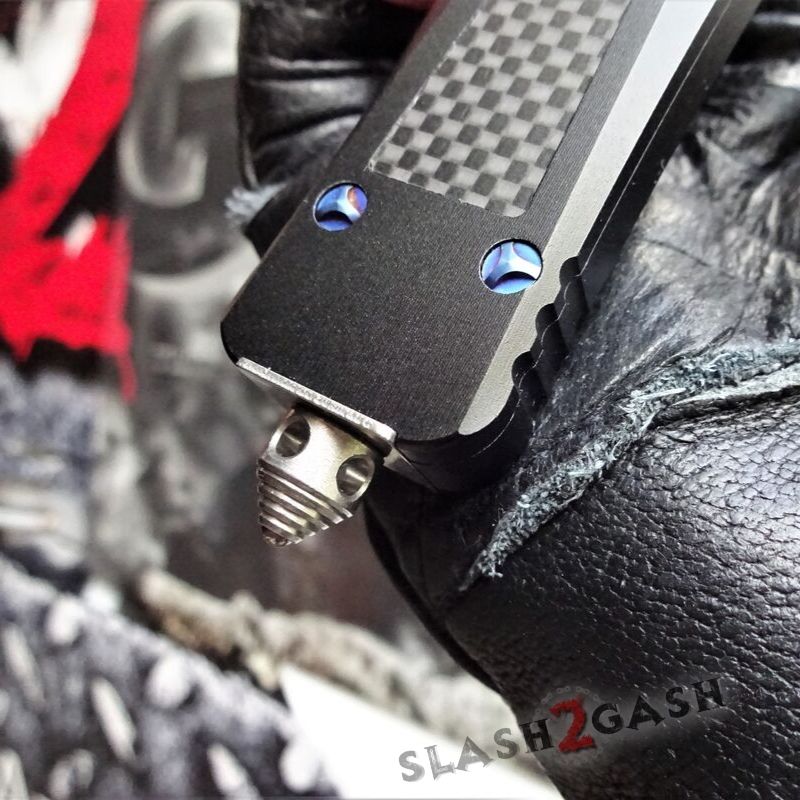 Dark Knight VG-10 OTF Knife CNC T6061 w/ Carbon Fiber - Tanto Knife-OTF - Tophatter Daily Deals