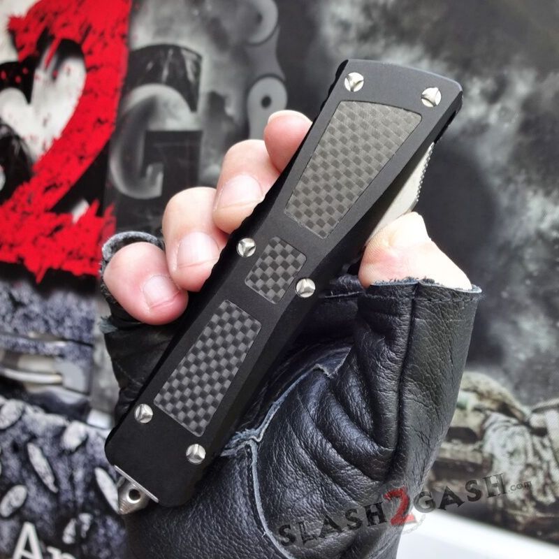 Dark Knight VG-10 OTF Knife CNC T6061 w/ Carbon Fiber - Tanto Knife-OTF - Tophatter Daily Deals