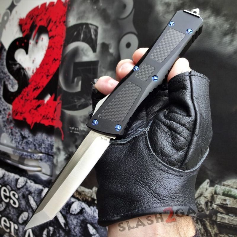Dark Knight VG-10 OTF Knife CNC T6061 w/ Carbon Fiber - Tanto Knife-OTF - Tophatter Daily Deals