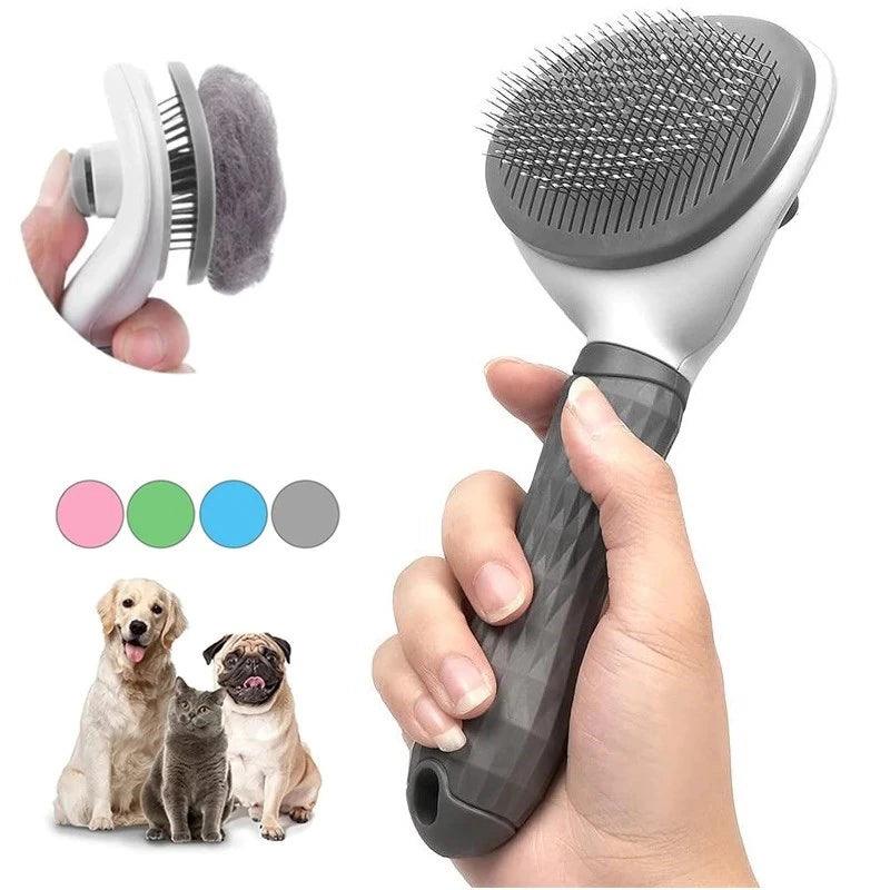 Animal Grooming Brushes - Self Cleaning Pet Hair Remover Brush for Dogs Cats Pets Dematting Comb - Tophatter Daily Deals