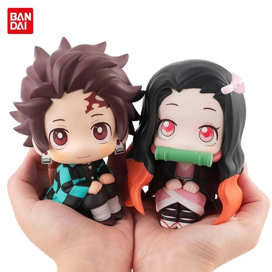 Demon Slayer Anime Figure 9cm Kamado Nezuko Kamado Tanjirou 2Pcs/Set Kawaii Q version Action Figural PVC Model Toy Gift In stock - Tophatter Daily Deals
