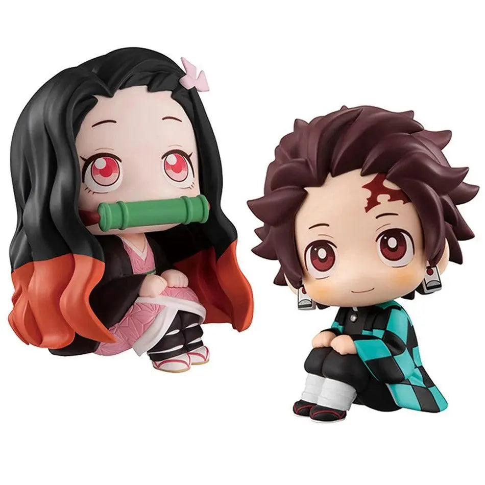 Demon Slayer Anime Figure 9cm Kamado Nezuko Kamado Tanjirou 2Pcs/Set Kawaii Q version Action Figural PVC Model Toy Gift In stock 2pcs Set - Tophatter Daily Deals
