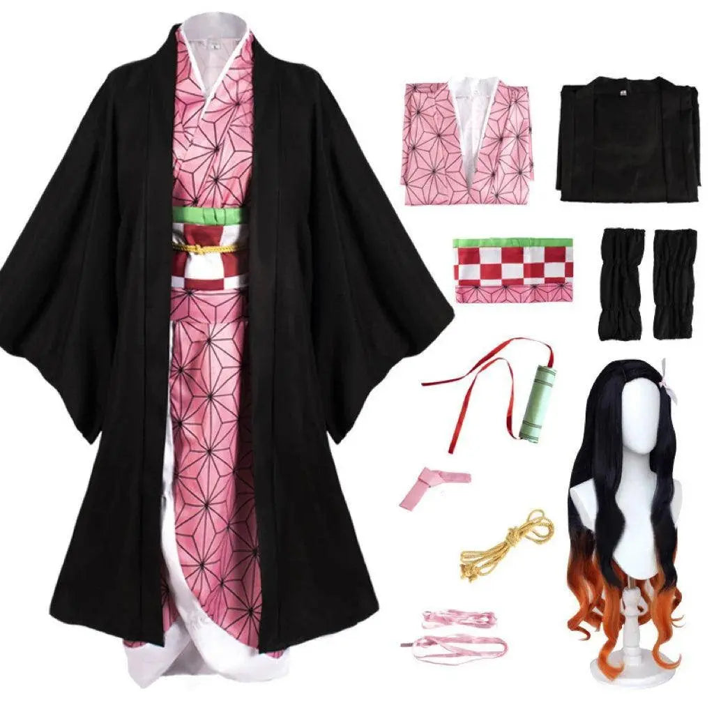 Demon Slayer Kamado Nezuko Cosplay Costume Japanese Anime Carnival Party Adult Uniform Halloween Costume costume wig - Tophatter Daily Deals