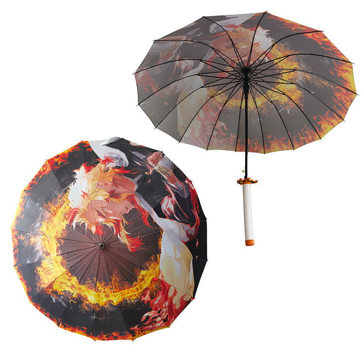 Demon Slayer - Kyojuro Rengoku Nichirin Katana Umbrella Umbrella - Tophatter Daily Deals
