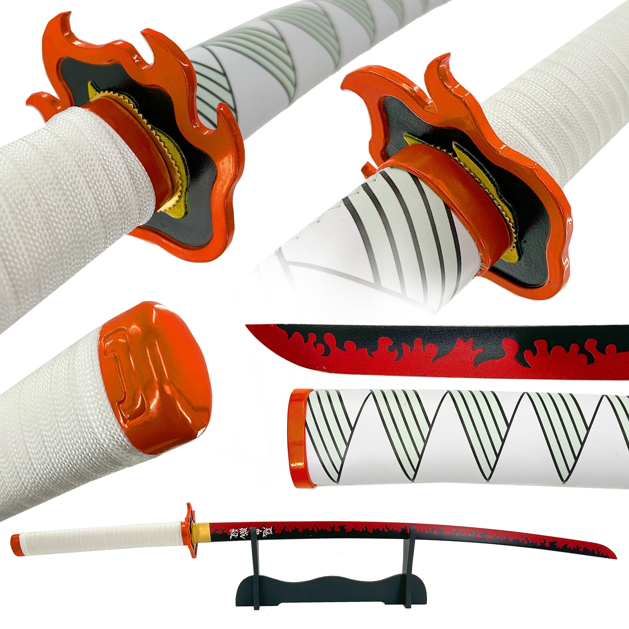 Rengoku Blaze Demon Slayer Handmade Katana Swords - Tophatter Daily Deals