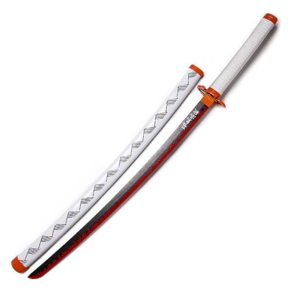 Demon Slayer - Kyojuro Rengoku Nichirin - Cosplay Safe Wood Katana - Tophatter Daily Deals