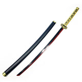 Demon Slayer - Yoriichi Tsugikuni Sun Breathing Gold Nichirin Display (Straight Blade) Katana Sword - Tophatter Daily Deals