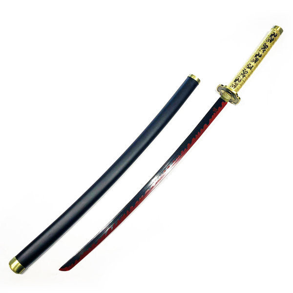 Demon Slayer - Yoriichi Tsugikuni Sun Breathing Gold Nichirin Display (Straight Blade) Katana Sword - Tophatter Daily Deals