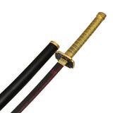 Demon Slayer - Yoriichi Tsugikuni Sun Breathing Gold Nichirin Display (Straight Blade) Katana Sword - Tophatter Daily Deals