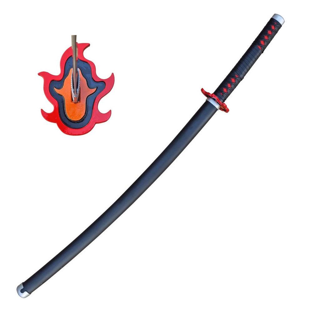 Demon slayer Tanjiro Kamado Nichrin Blade Flame Katana sword V2 Swords - Tophatter Daily Deals