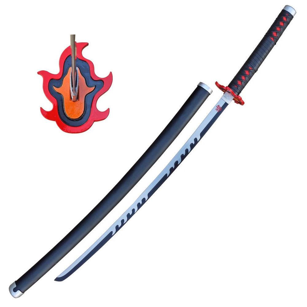 Demon slayer Tanjiro Kamado Nichrin Blade Flame Katana sword V2 Swords - Tophatter Daily Deals