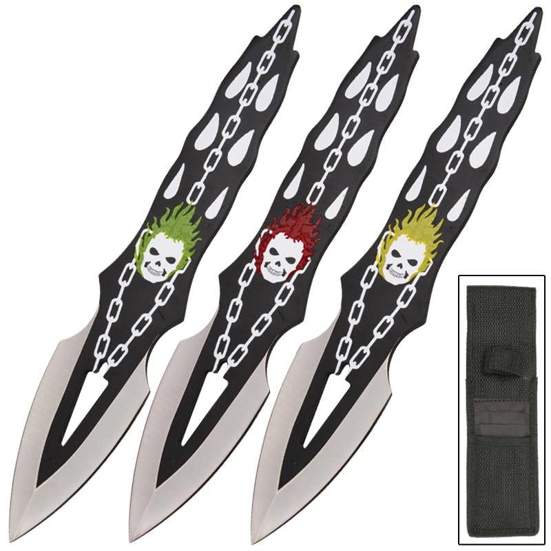 Demon Rider 3 Piece Throwing Knives Set - TOPHATTER'S ARMORY DEALS Collectible Weapons - Tophatter Daily Deals