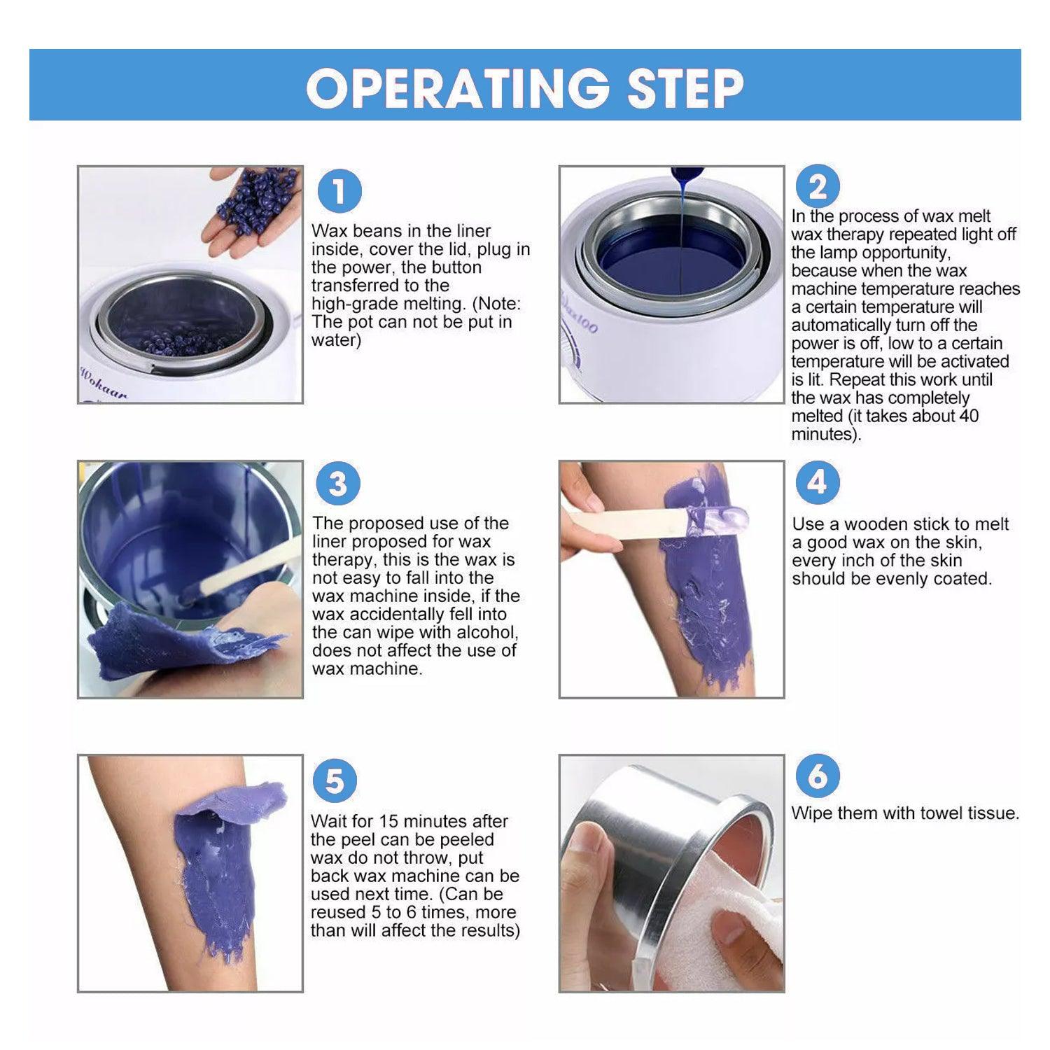 Wax Heater Warmer - Waxing Kit Depilatory Wax Beans Body Hair Removal Personal Care - Tophatter Daily Deals