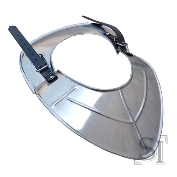 Medieval Gorget Neck Plate Armor 18 Gauge Steel Collectible Weapons - Tophatter Daily Deals