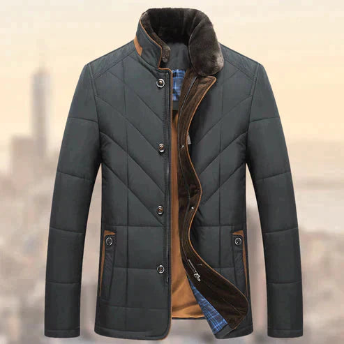 Insulating Men’s Padded Jacket - Tailored Chevron Polyester Green - Tophatter Daily Deals