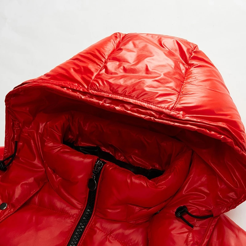 Insulated Men's Puffer Jacket – Detachable Hood, Glossy Shell - Tophatter Daily Deals