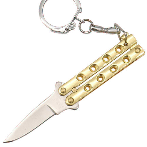 Mini Butterfly Keychain Knife - Golden Collectible Weapons - Tophatter Daily Deals