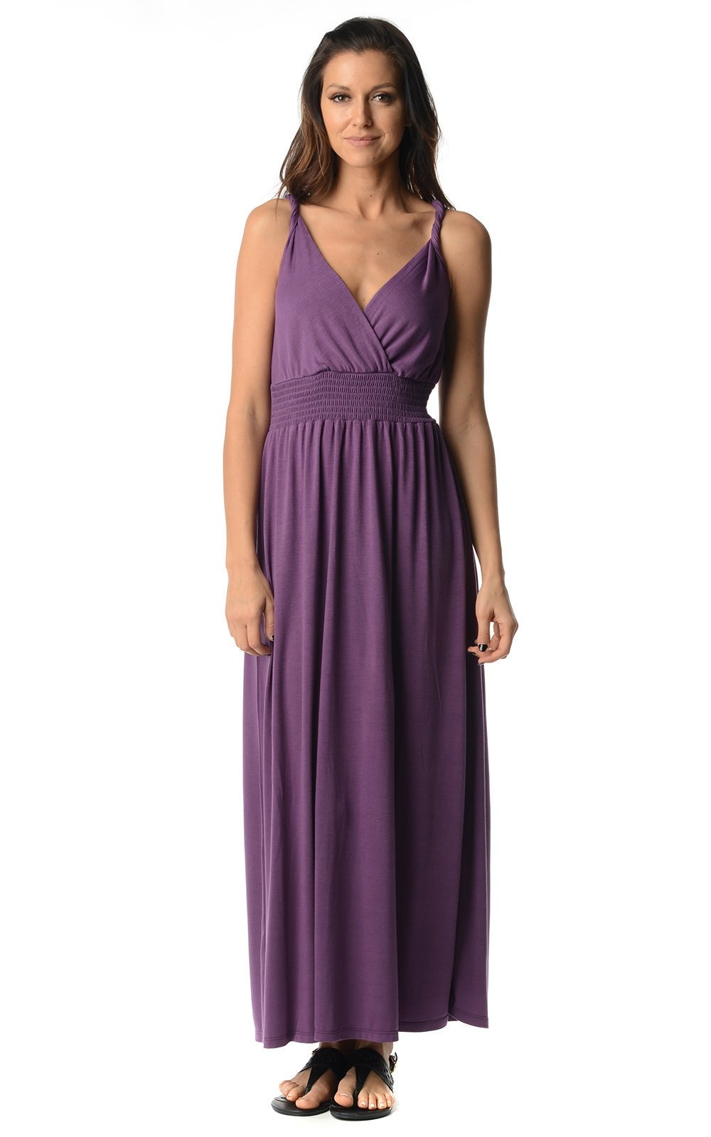 Women's Smocked Wrap Maxi Dress Violet 1 Dresses / Maxi - Tophatter Daily Deals